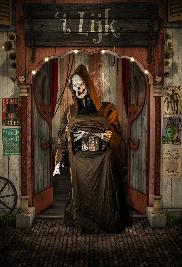 Halloween straattheater het lijk aller zielen